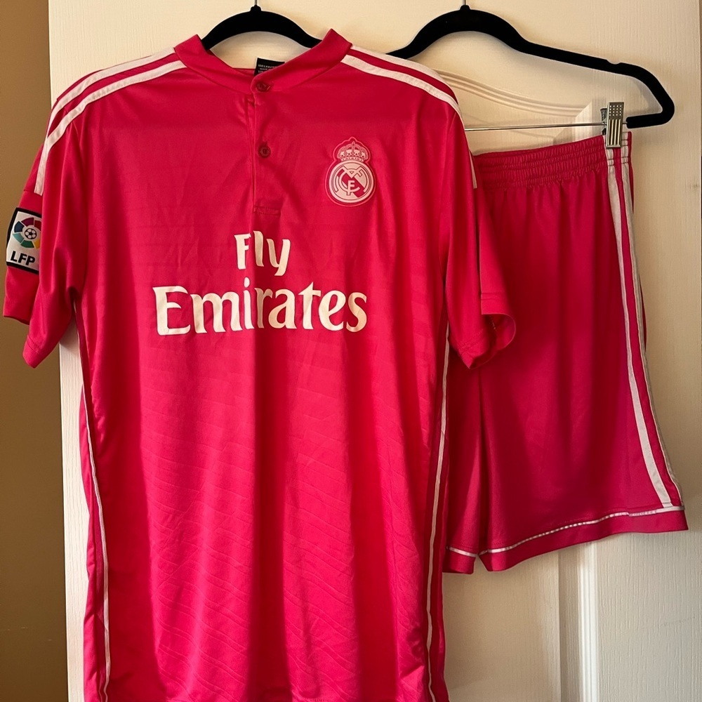 “Ronaldo”Kids Pink Soccer Jersey Set